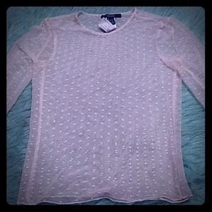 Forever 21 polka dot mesh top